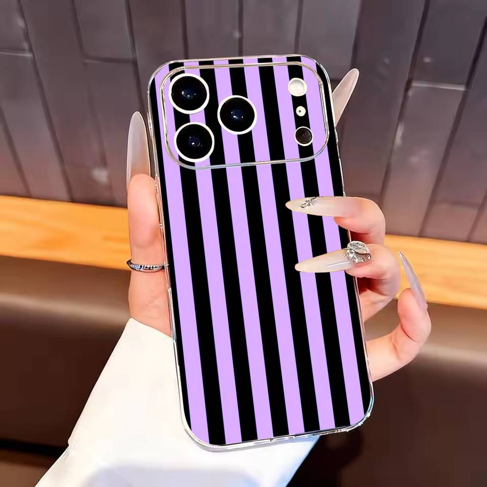 Stripe pattern Phone Case For iPhone17,16,15,14,13,12,11 Plus,Pro Max Soft Transparent Cover