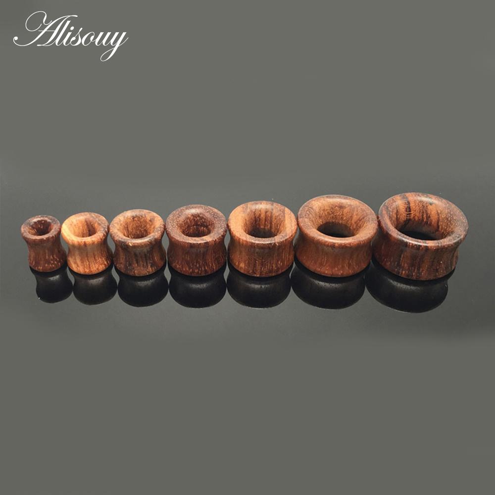 2ks módní tělové tunely špunty do uší big gauge piercing expander hnědý Bubinga růžové dřevo 8mm-20mm piercing body šperky pro muže