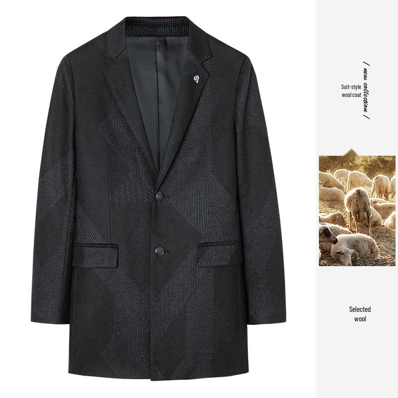 

TRiES Men s Mid-Length Wool Blend Overcoat 3XL