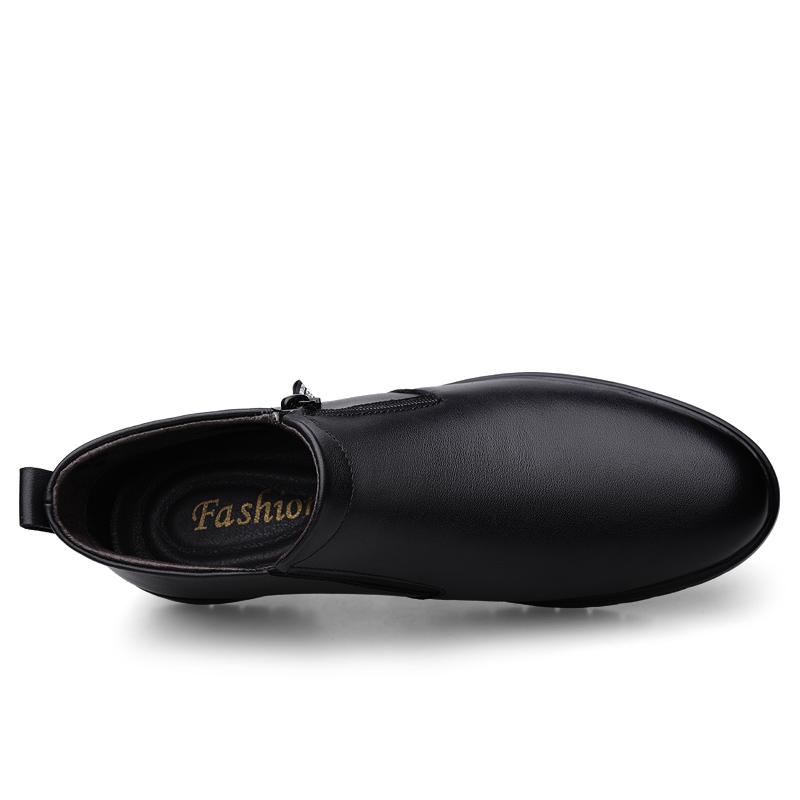 New 2024 Men Boots Comfortable Warm Fashion Ankle Boots Casual Men Leather Boots Business Men Snow Boots Platform Leather Boots