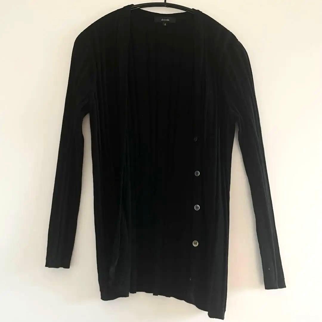 allureville rib knit cardigan black