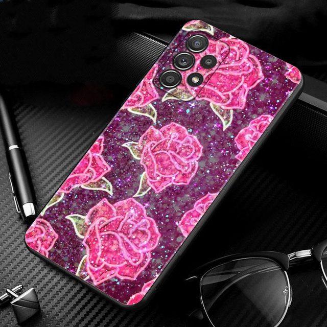 

Для Samsung Galaxy A51 A71 A01 A11 A21 A21s A31 A41 A72 A52 A42 A32 A22 A12 A02 A02s F42 Shell Rose Pink Purple Bling Pattern For Samsung F42 5G