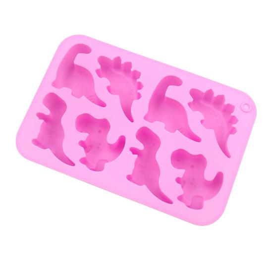 Dinosaur Shape Silicone Ice Mold Flexible Ice Maker for Halloween Party Drinks 8 Cavity Silicone Ice Tray Funny Popsicle Molds Chocolate Mousse Cakes