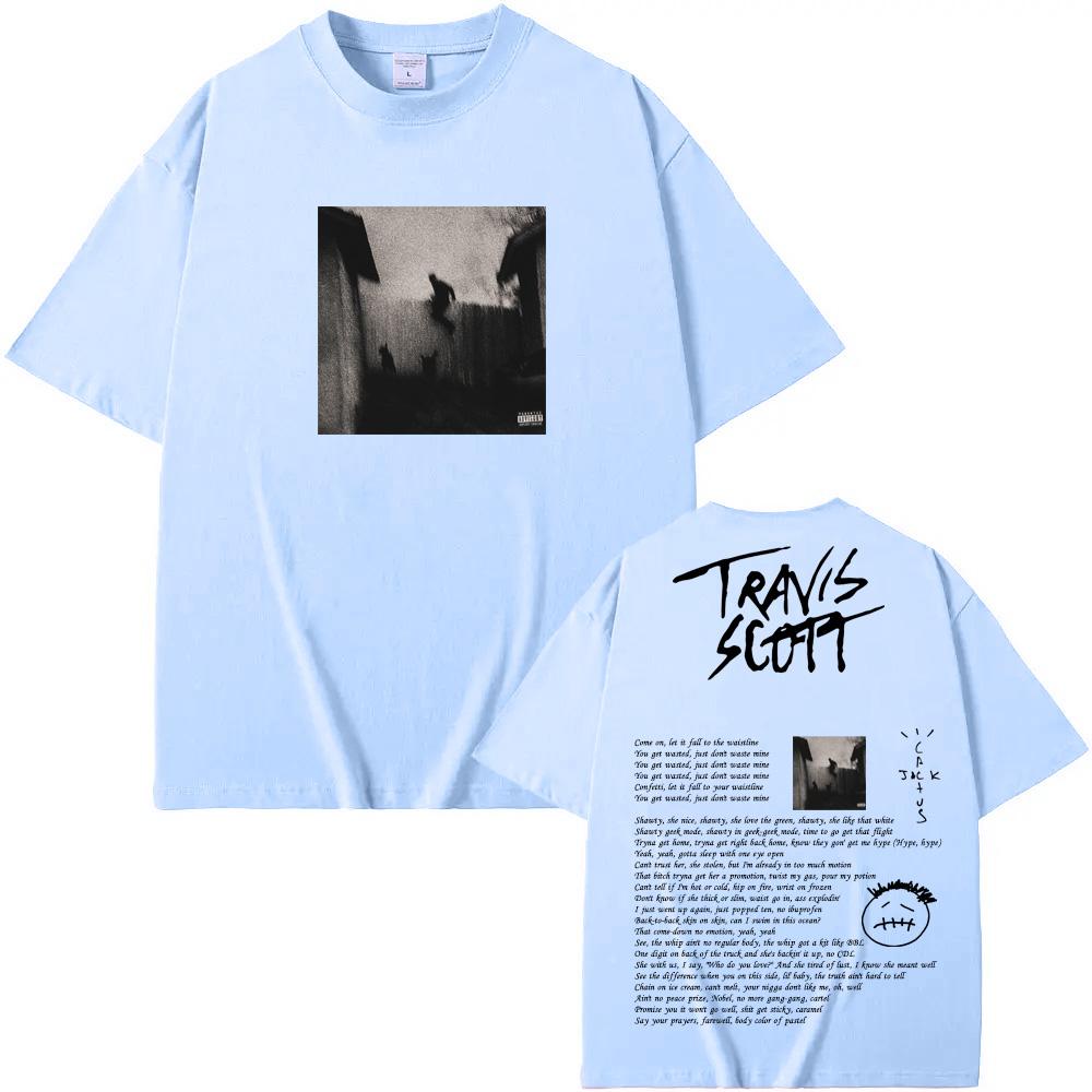 Travis and Scott-DUMBO T-shirt Graphic Printing Hip Hop CottonTee-shirt American Rapper Punk Tshirt Ropa Hombre Gothic Clothing