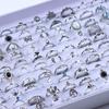 20Pcs/Lot Vintage Bohemia Geometry Flowers Leaf Rings For Charm Women Mix Style Color Fashion Jewelry Gift Accessories