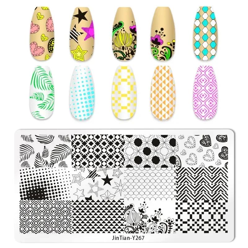 Nagelstempelplatten mit Schlangen- und Leoparden-Motiv, englische Buchstaben, Liebe, Herz, Blätter, Blumen, Design, Druckplatten, Nagelkunst, Schablone, Stempelwerkzeug