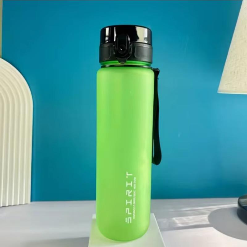 1000ML BPA-Free Matte Water Bottle with Leak-Proof Pop-Up Lid & Carry Strap - Portable for Outdoor, Sports, Hiking