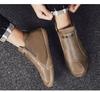 Men's Lightweight Leather Slip-On Sport Shoes, Spring/Autumn, Zipper Design, Fashion Trend