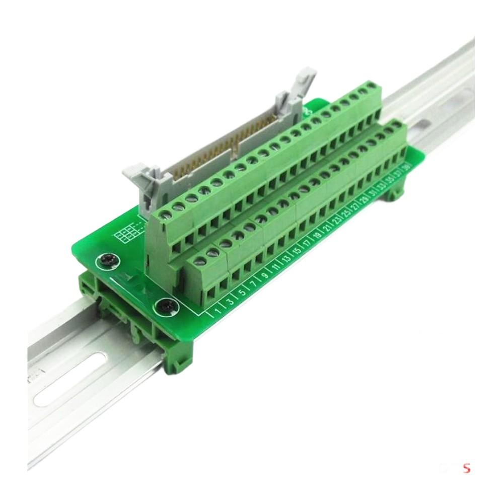 36V Terminal Block With Bracket IDC40P-B Connector DIN Rail Mounting For PLC Motor Control DIN Rail Mounting Connect Accessories