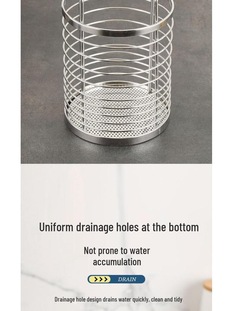 Stainless Steel XL Anti-Mold Kitchen Chopstick Holder