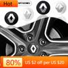 2026 Chaud Pour Renault Autocollants Intérieurs 4PCS 56mm/60mm Cache-moyeu de Roue de Voiture Emblème de Moyeu Cache-jantes Pour Renault RS Clio Megane