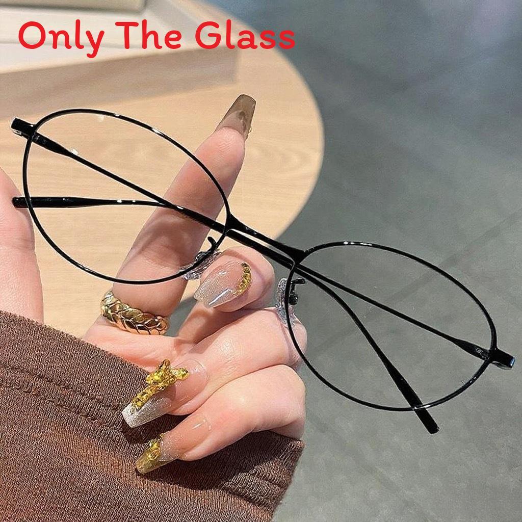 

Modern Oval Eyeglasses For Women With Blue Light Blocking Pc Frame Stylish Fashion For Daily Use чорний