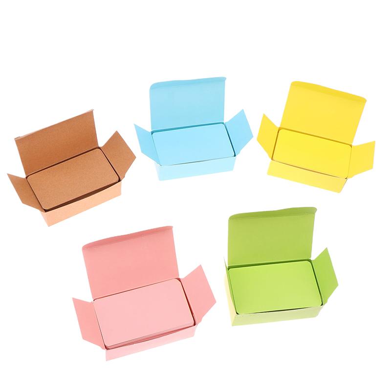 100Pcs/Box Kraft Paper Card Double Sided Word Card Blank Business Card Message Note Thank You Card Writing Card Learning Card
