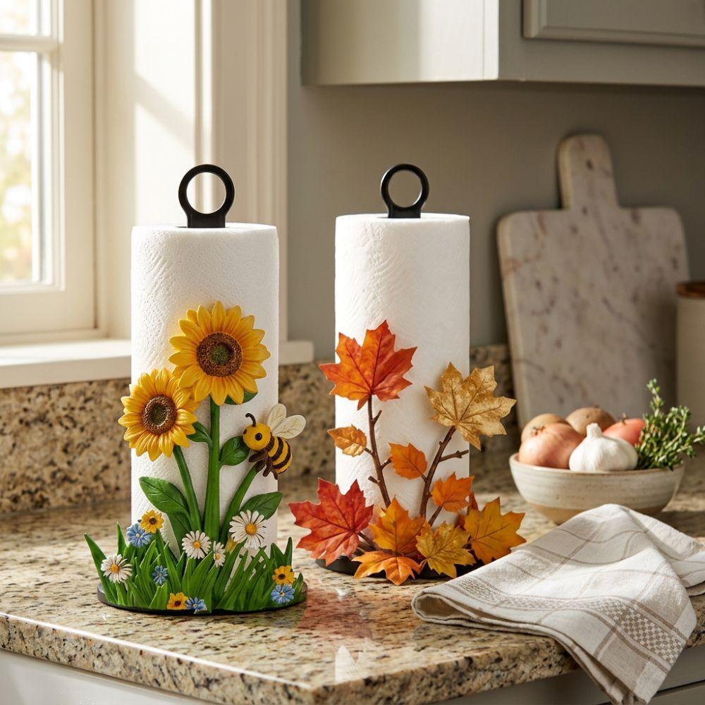 Animal Flower Pattern Floral Paper Towel Holder Cook Character Kitchen Napkin Stand Living Room