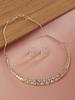 Rose Gold Cubic Zirconia Party Bling Necklace & Earring Set For Women