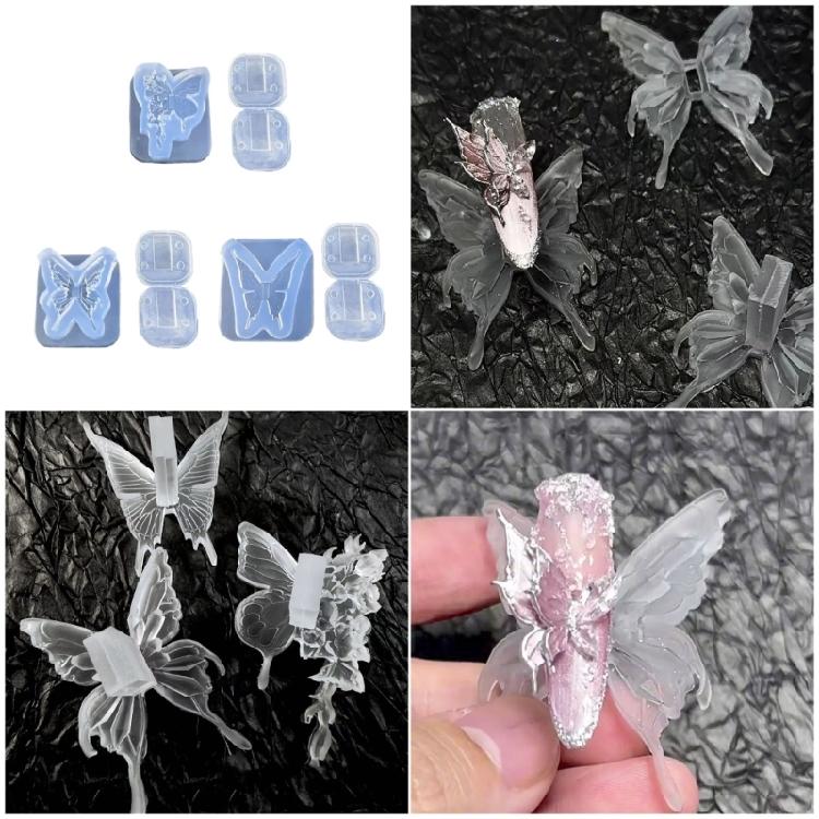 Portable Butterfly Shaped Silicone Mold For Professional Nail Artists And Jewelry Makers Anti Tear Material