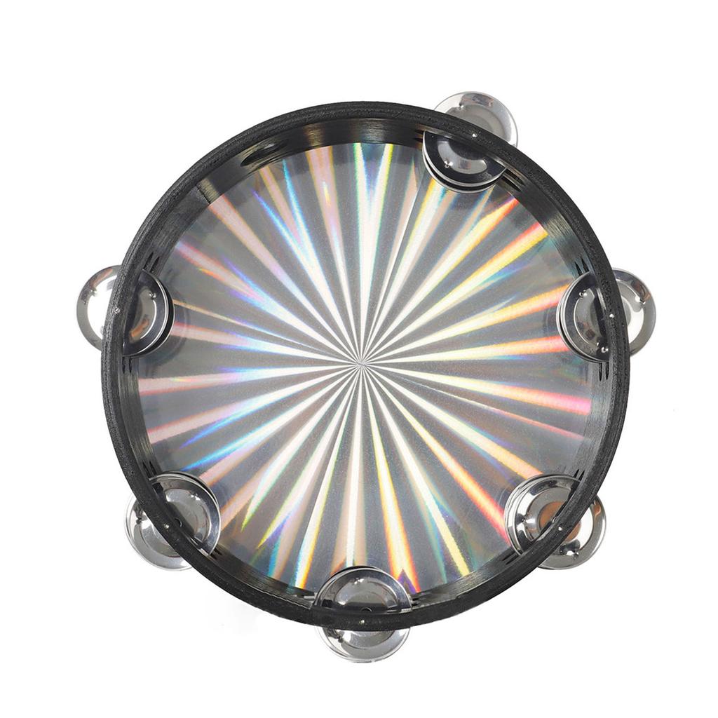 Tambourine Drum Laser Band Accompanying Orff Percussion Instrument 8in 2 Rows Bells