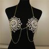 European And American Sexy Sunflower Rhinestone Body Chain, Personalized Nightclub Diamond-Encrusted Bra Thong Set Accessories