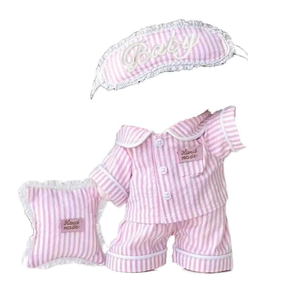 

1 set Pajamas 20cm Cotton Doll Clothes Eye Mask Plush Doll Clothes Doll Accessories style 2