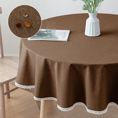 Toalha de Mesa Redonda de Algodão e Linho Impermeável e à Prova de Óleo Hotel Estilo Ins Toalha de Mesa Restaurante Decoração de Toalha de Mesa Resistente à Sujeira