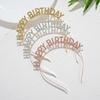 Birthday Alloy Crown Headband Headwear High End and Elegant Letter Crown Girls' Hairpin Headband Party Hair Accessory
