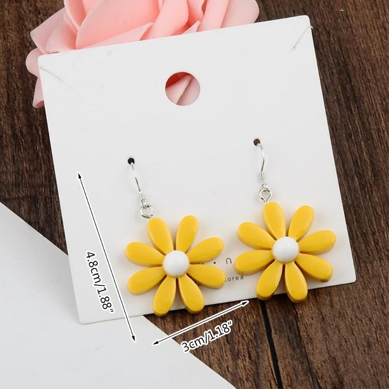 Resin Daisy Flower Earrings for Daily Wearing Party Dinner Travel Wedding Drop Dangle Earrings for Creative Charming