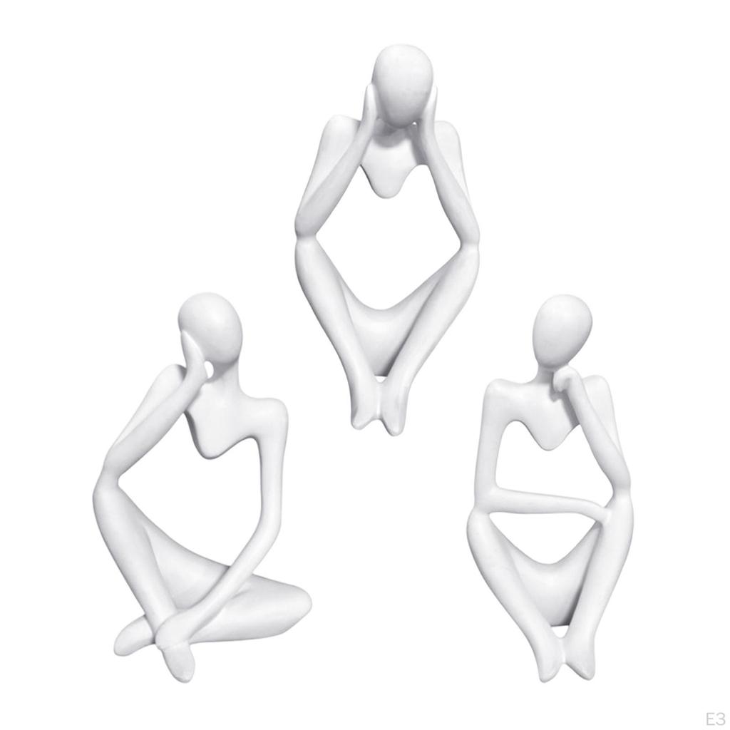 Abstract Thinker Carved , White Large Modern Artwork Elegant Artistic Figurine Statue Crafts for