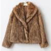 Womens Faux Fur Coat Winter Warm Fashion Lapel Regular Sleeve Streetwear