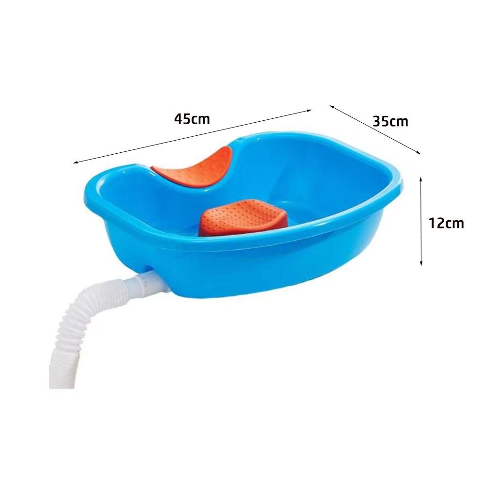 Thickened Hair Washing Basin Plastic Reusable Bed Shampoo Basin With Drain Hose With Rubber Pad Shampoo Tray