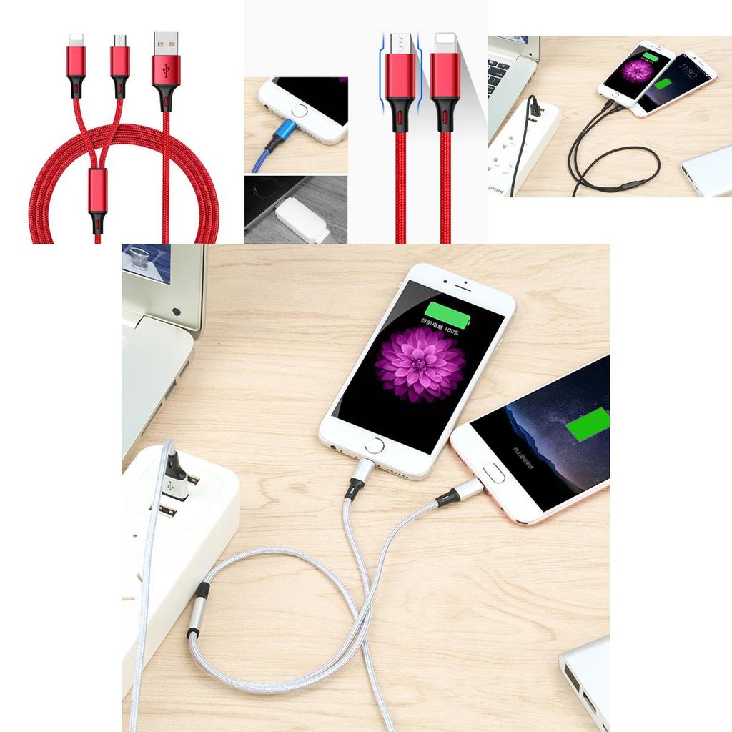 Durable Handset Data Line Double Metal Woven Nylon Data Cable For Apple And Android Devices