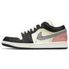 Air Jordan 1 Low Slip Resistant Abrasion Resistant Low Top Vintage Basketball Shoes Women's Black Pink DC0774-101(Team24-)