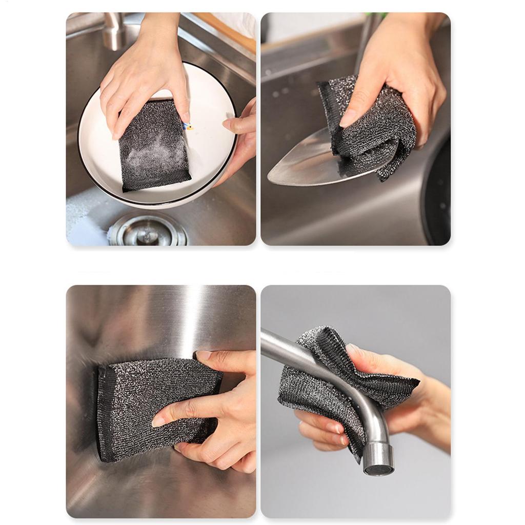 6Pcs Kitchen Dishwashing Sponge Does Not Hurt Pot Brush Pot Artifact Household Scratch-free  Sponge Wipe Brush Cleaning Tools