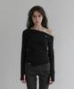 ORDINARY HOLIDAY Lace Layered Long Sleeve T-Shirt [Black]