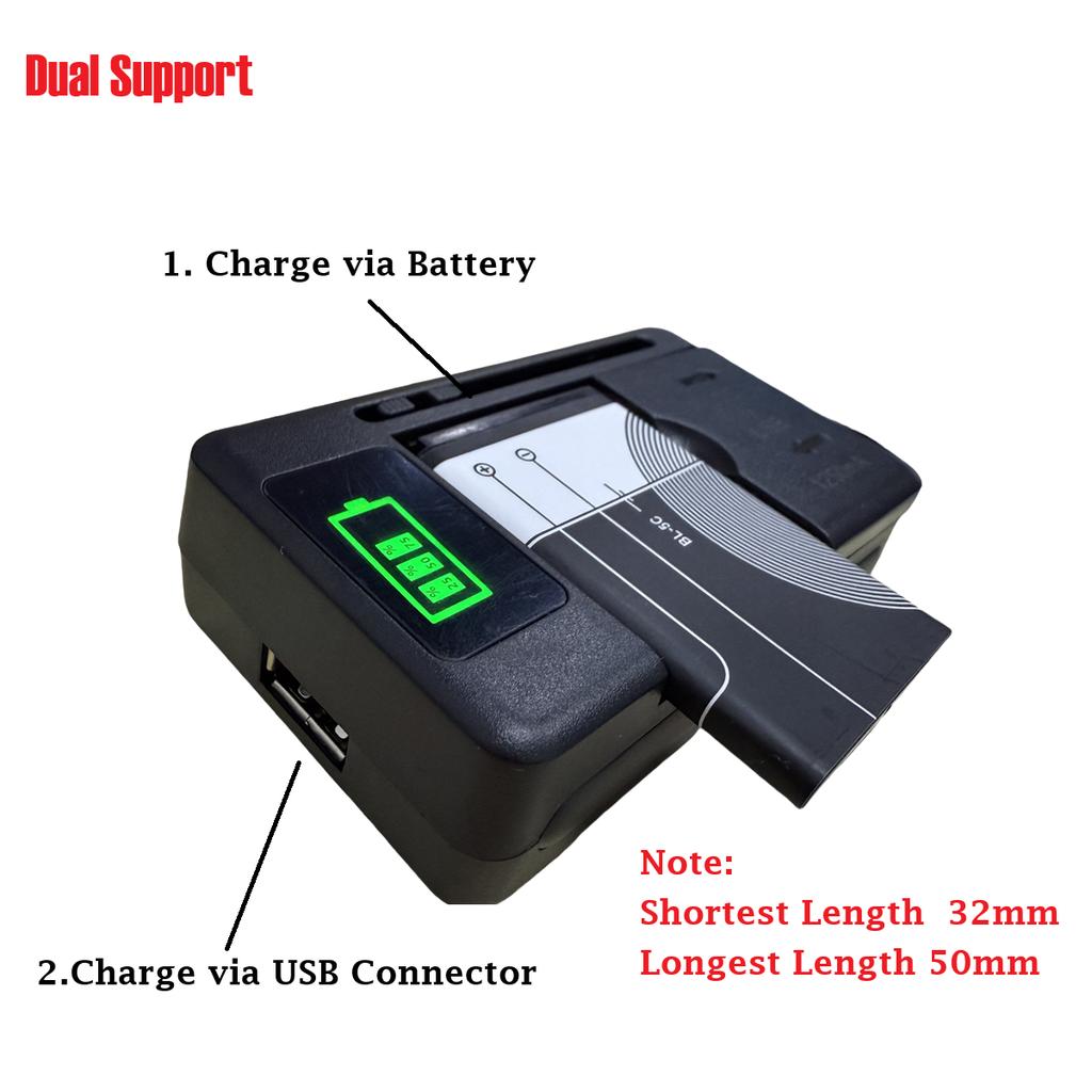 Universal Mobile Battery Charger LCD Display Indicator Screen Dual Support USB-Port For Cell Phone Chargers Charging UK EU Plug
