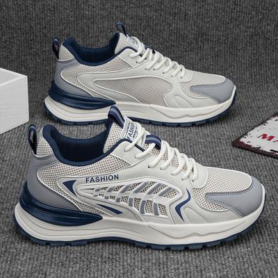 Autumn Men's Shoes New Breathable Mesh Sports Shoes Men's Korean Version Trendy Versatile Platform Casual Dad Shoes Trendy Shoes