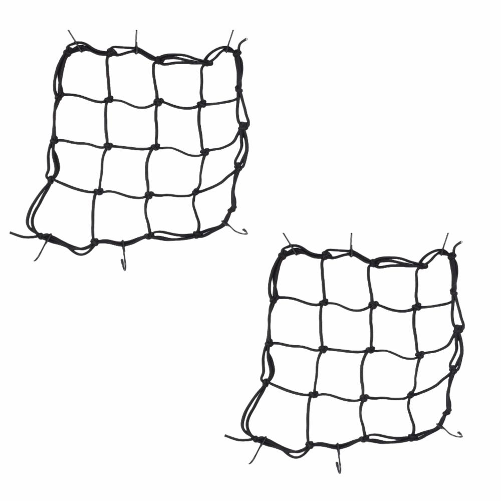 2pcs High Elastic Rubber Bungee Cargo Net 30x30cm Size Helmet Mesh Net For Luggage