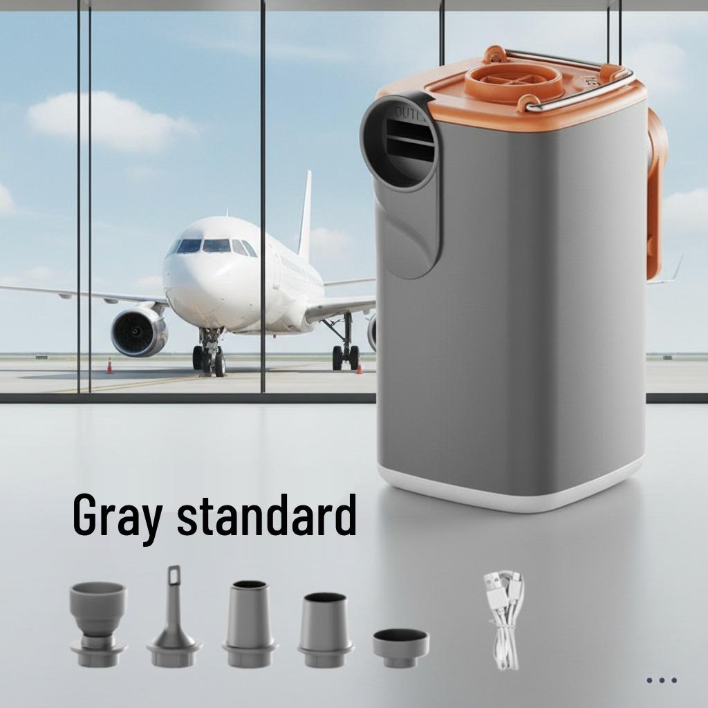 Electric Multi-functional Air Pump: Inflatable & Vacuum with Camping Light for Beds, Compression Bags & Swim Rings.