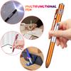 4 In 1 Night Read Writing Pencil with LED Flashlight Folding Phone Holder Stylus Pen for Touch Screen Devices for Office Workers