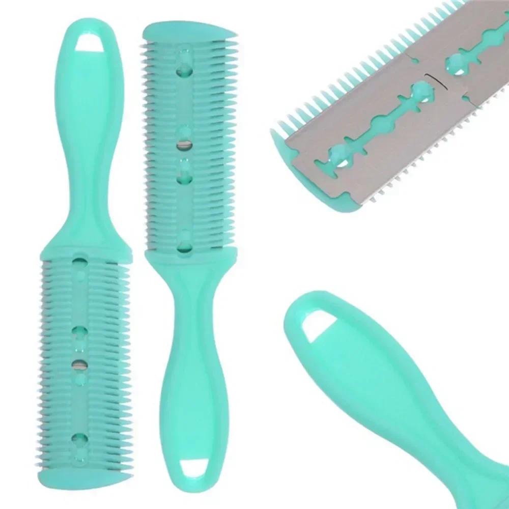 Hair Shaving Comb With Razor Blade Hair Brushes Hair Trimmer Cutting Thinning Haircut Tool Professional Barber Salon Hairs Knife