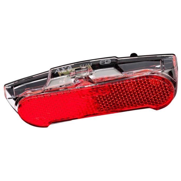 Feu arrière vélo - AXA - Stables Noir Slim - LED Dynamo - Fixation porte-bagages