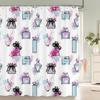 Love Red Lip Printed Fabric Bathroom Shower Curtain Waterproof Pink Love Bath Curtains Valentine'S Day Home Decoration Curtain