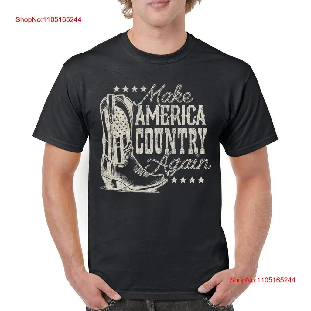Make America Country Again Boot T Shirt Patriotic Western American Unisexs Vintage Top For Everyday Wear Stylish Casual