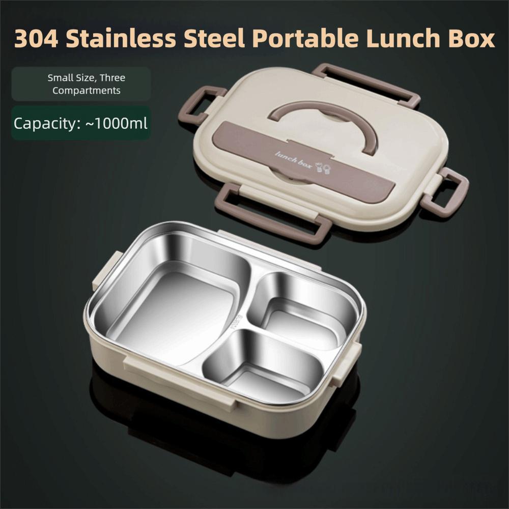Portable Insulated Lunch Box Eco-Friendly Durable Stainless Steel Lunch Box Leak-Proof Partition Lunch Box Office Worker