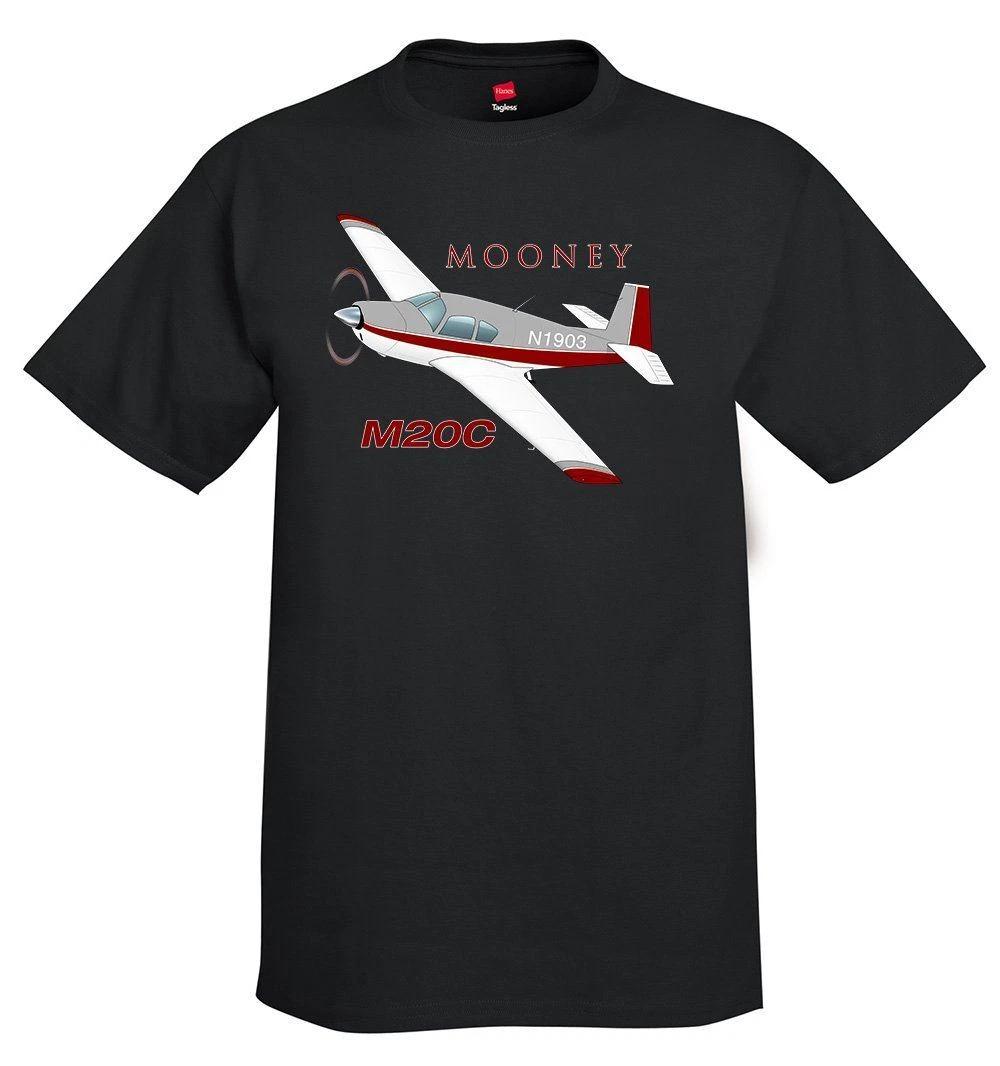 Mooney M20C (Red/Silver) Airplane T-Shirt - Personalized with Your N# S