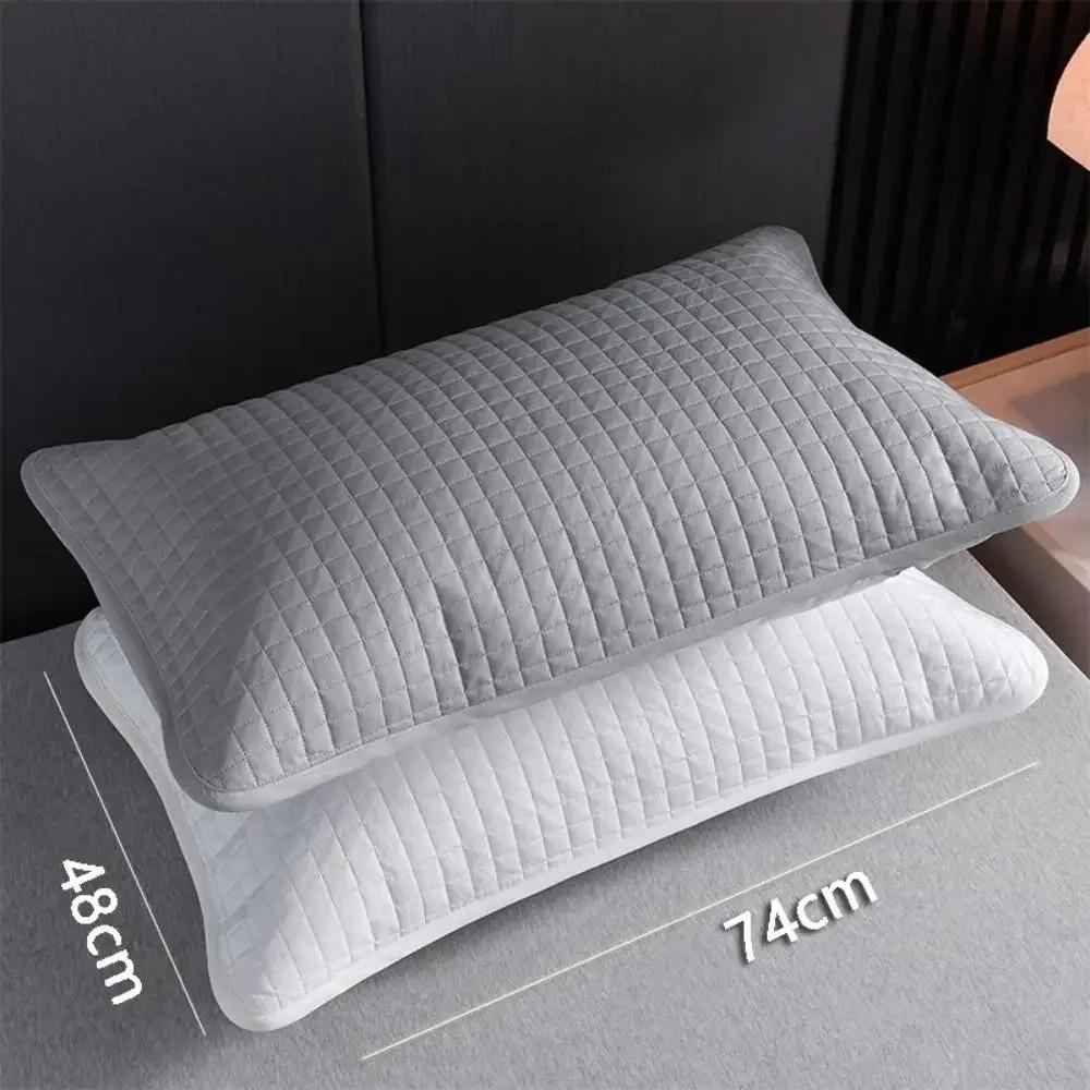Comfortable Cotton Pillow Cover Isolation Layer Anti Mite Pillow Case Protector Sweatproof Head Oil Pillowcase Household