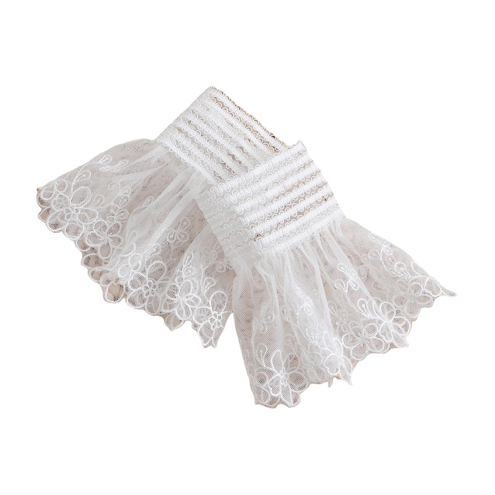 

Faux Sleeves Decorative Trumpet Sleeves for Sweater Embroidery Lace False Sleeves Cuff Extension Easy Wear Wrist Cuffs