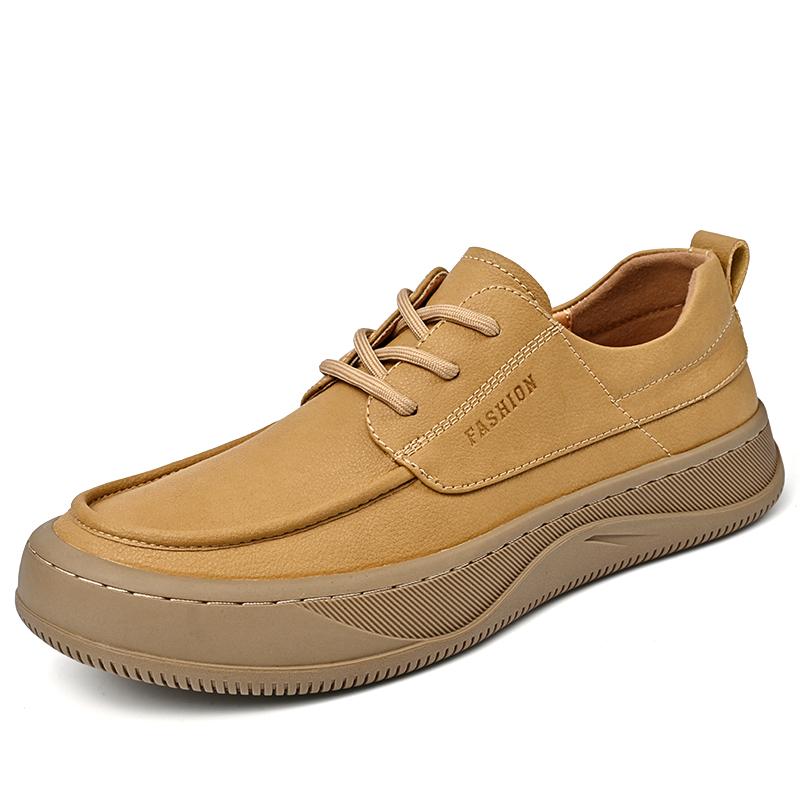 Fashion Fashion Trend Genuine Leather Casual Shoes for Men Hot Sale Comfortable Skateboard Shoes Leisure Man Urban Sneakers Outdoor Shoe