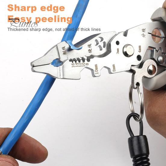 Multifunktionale Abisolierzange Crimper Kabelschneider Zange mit Rutschfestem Griff Elektriker Zange Werkzeuge Kabelabisolierzange
