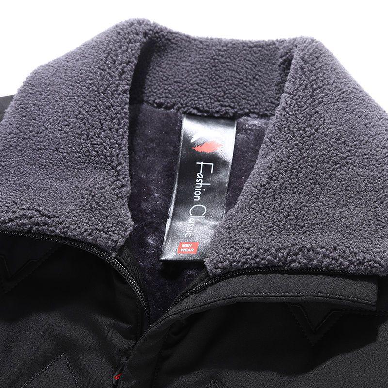 Woodpecker Dad Winter Coat: Fleece-Lined, Thick Cotton Jacket for Middle-aged & Elderly Men