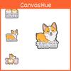 Delightful Corgi Letter Brooch Pin Vibrant Cartoon Design Versatile Fashion Accessory